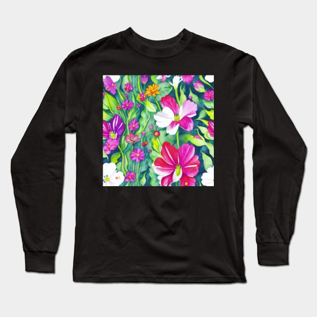 Floral pattern background Long Sleeve T-Shirt by Russell102